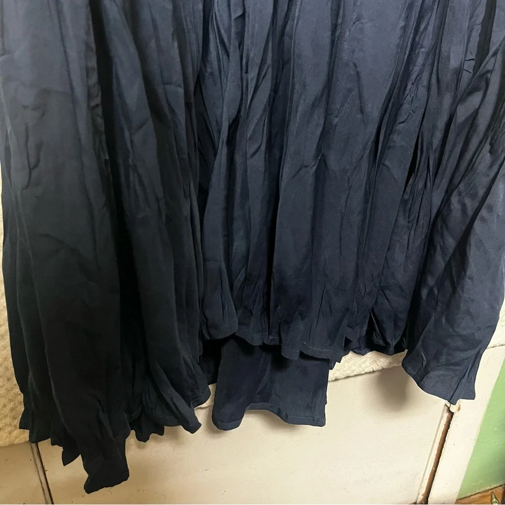 Soft Surroundings Mizu Dress Blues Flowy Maxi Dress Size XL Back Slit NWT - Picture 10 of 13